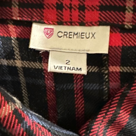 cremieux red plaid belted shirt dress 2 - Picture 15 of 16